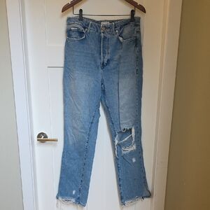 Casual Distressed Light Blue Boyfriend Jeans